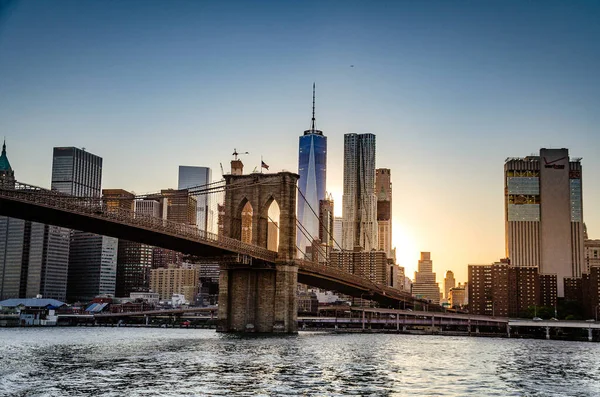 Panoramautsikt Över New York City Buildings Och Skyskrapor — Stockfoto