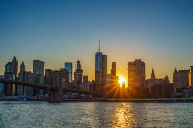 New York şehir binalarının ve gökdelenlerin panoramik manzarası