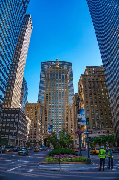 Panoramatický Výhled Newyorské Budovy Mrakodrapy — Stock fotografie