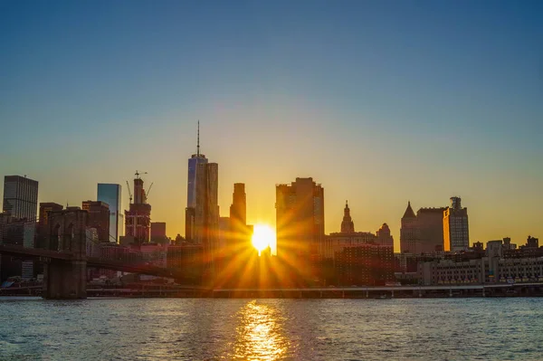 Vista Panorámica Nueva York Edificios Rascacielos — Foto de Stock