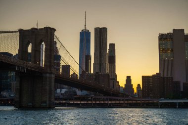New York şehir binalarının ve gökdelenlerin panoramik manzarası