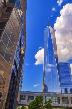 New York şehir binalarının ve gökdelenlerin panoramik manzarası