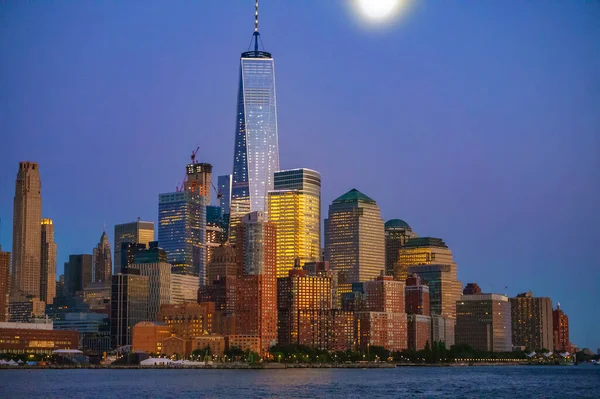 Panoramisch Uitzicht New York City Gebouwen Wolkenkrabbers — Stockfoto