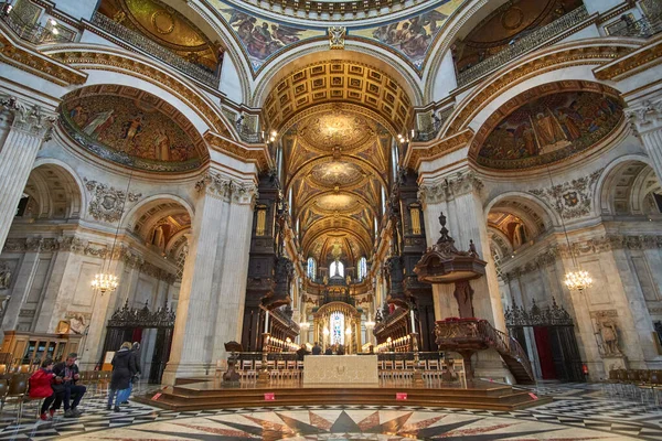 Dentro Catedral São Paulo Londres Detalhes Edifício Interior Uma Catedral — Fotografia de Stock