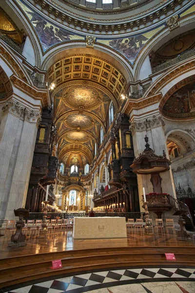 Dentro Catedral São Paulo Londres Detalhes Edifício Interior Uma Catedral — Fotografia de Stock