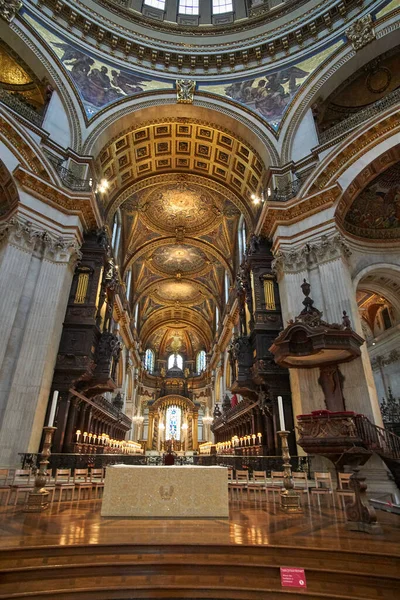 Dentro Catedral São Paulo Londres Detalhes Edifício Interior Uma Catedral — Fotografia de Stock