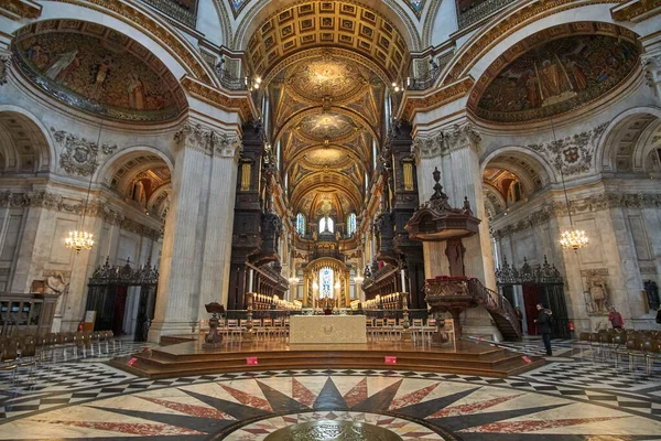 Londoni Szent Pál Székesegyházban Belsőépítészeti Részletek Anglikán Katedrális Londoni Püspök — Stock Fotó