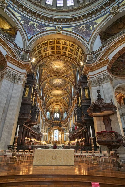 Paul Cathedral London Interior Building Details Anglican Cathedral Seat Bishop — Stock Photo, Image
