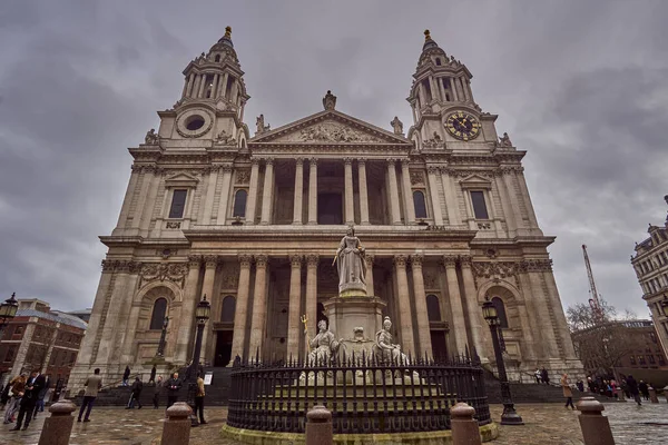 Paul Cathedral Och London City Storbritannien Stadsutsikt Storbritannien Med Kyrka — Stockfoto