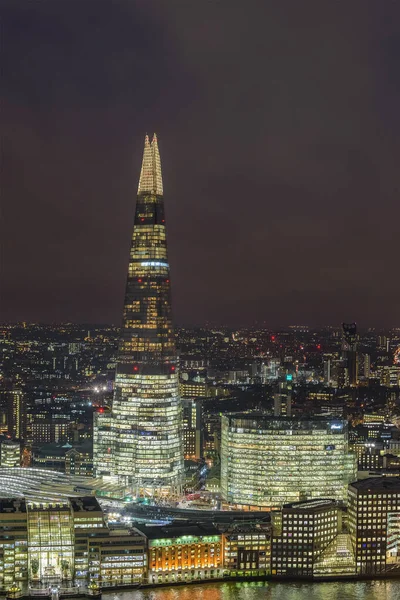 Panoramic Aerial View Urban London Shard Skyscraper Dominating Thames River — Stock Photo, Image