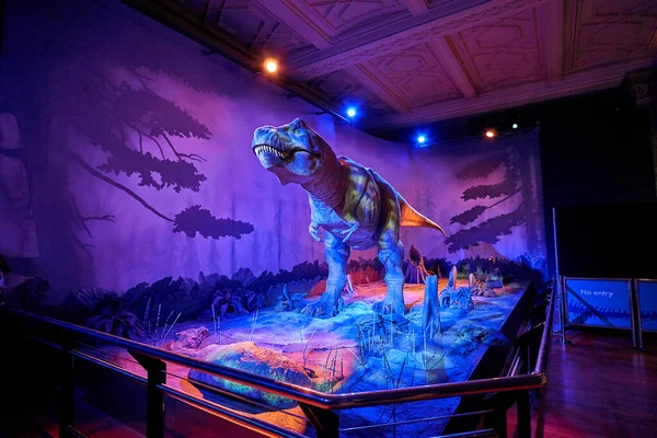 Движущийся Тираннозавр Рекс Интерьер Музея Естественной Истории Основанный 1881 Году — стоковое фото