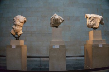 Parthenon Galerileri. İngiliz Müzesi, Londra, İngiltere, İngiltere 'deki Elgin Mermerleri.