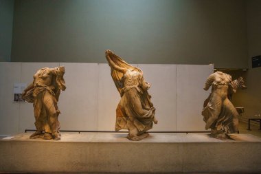 Parthenon Galerileri. İngiliz Müzesi, Londra, İngiltere, İngiltere 'deki Elgin Mermerleri.