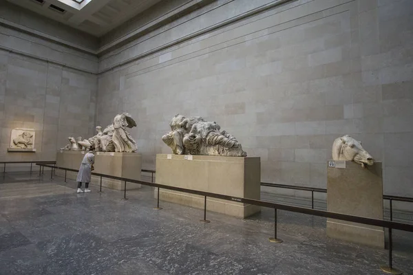 Γκαλερί Παρθενώνα Elgin Marbles Στο Βρετανικό Μουσείο Λονδίνο Αγγλία Ηνωμένο — Φωτογραφία Αρχείου