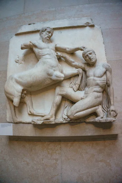 Galerie Partenon Elgin Marbles British Museum Londyn Anglia Wielka Brytania — Zdjęcie stockowe