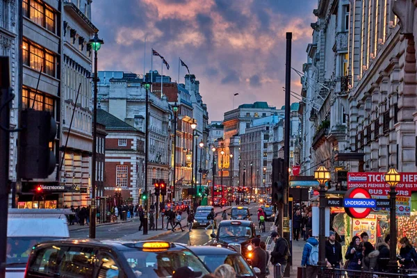 Beautiful View London Don Piccadilly Circus Night Уличная Фотография Hdr — стоковое фото