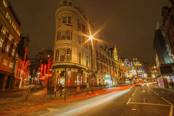 Schöne Aussicht Der Nähe Von London Piccadilly Circus Bei Nacht — Stockfoto