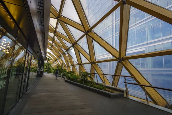 Dlr Station Canary Wharf Het Een Station Van Metro Van — Stockfoto