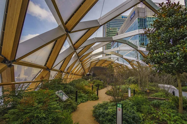 Dlr Station Canary Wharf Het Een Station Van Metro Van — Stockfoto