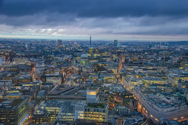 Fotohtafia Aerea Sopra Londra Urbana Edifici Architettonici Moderni Vista Aerea — Foto Stock