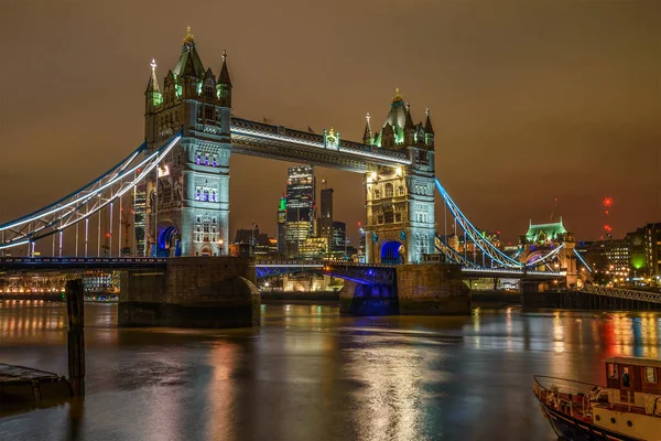 Famous Tower Bridge Night London United Kingdom — Stock Photo, Image