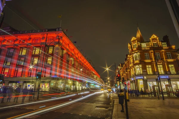 Nachtaufnahme Der Nähe Der Oxford Street London Die Oxford Street — Stockfoto