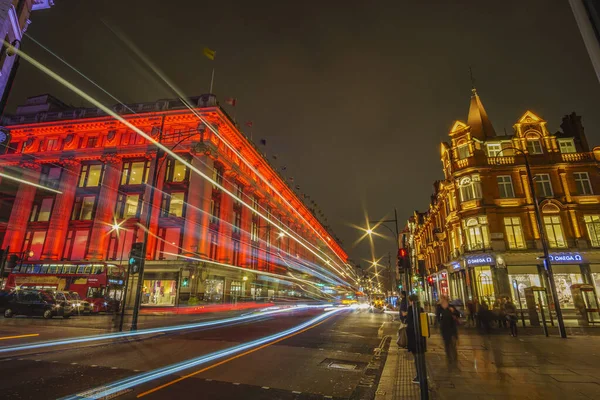 Nachtaufnahme Der Nähe Der Oxford Street London Die Oxford Street — Stockfoto