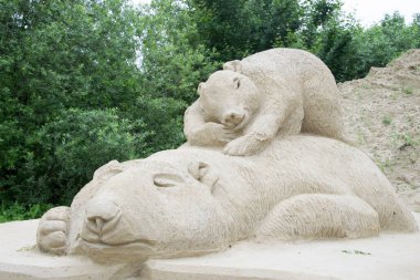 Lednicko-valticky bölgesinde kum heykelleri