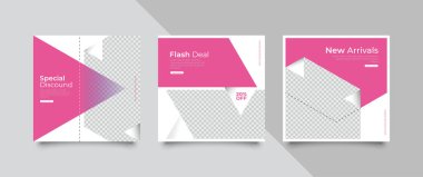 Düzenlenebilir kare şablonu. Sosyal medya için modern promosyon kare web pankartı.