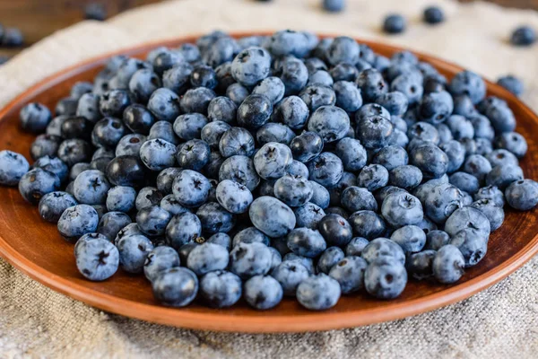 Bacche Fresche Mirtillo Piatto Può Essere Utilizzato Come Sfondo — Foto Stock