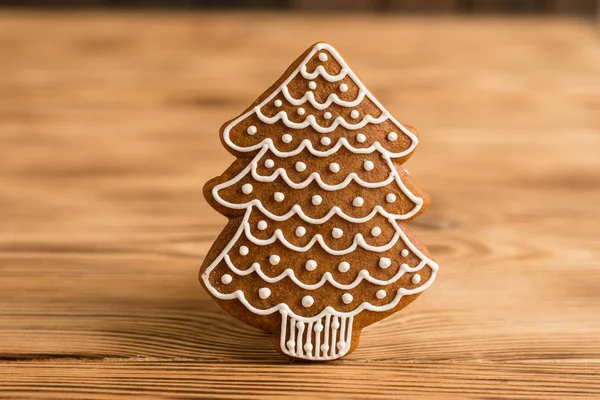 Christmas Homemade Gingerbread Cookies Wooden Table — Stock Photo, Image