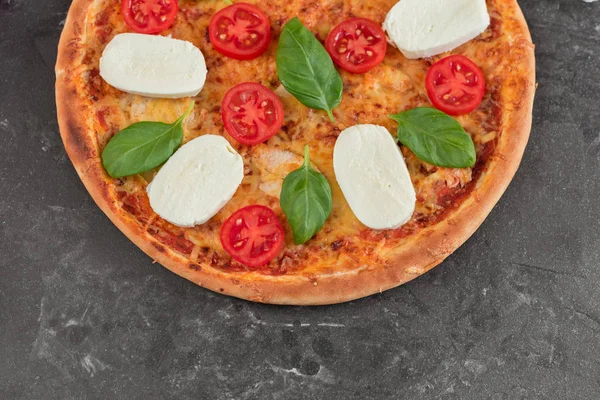 Pizza Nourriture Légumes Margarita Pizza Aux Légumes Champignons Tomates Sur — Photo