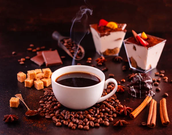 Caffè Mattina Tonificante Con Caramelle Può Essere Utilizzato Come Sfondo — Foto Stock