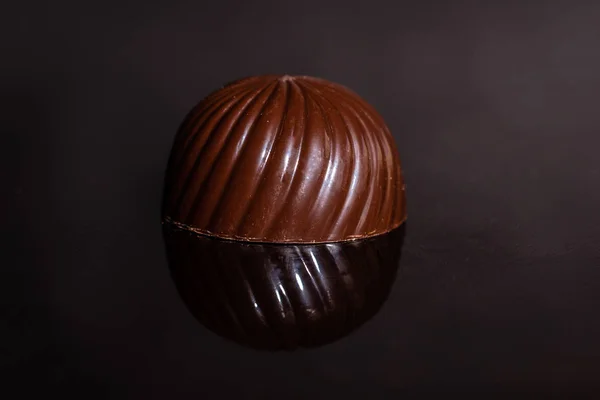 Шоколад Стекле Отражением Можно Использовать Качестве Фона — стоковое фото