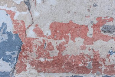 Doku, duvar, beton, arka plan olarak kullanılabilir. Çizik ve çatlaklarla dolu bir duvar parçası.