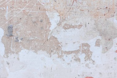 Doku, duvar, beton, arka plan olarak kullanılabilir. Çizik ve çatlaklarla dolu bir duvar parçası.