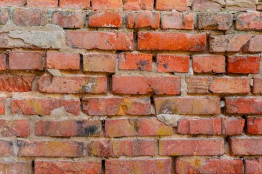 Doku, tuğla, duvar, arka plan olarak kullanılabilir. Çizik ve çatlaklarla tuğla dokusu