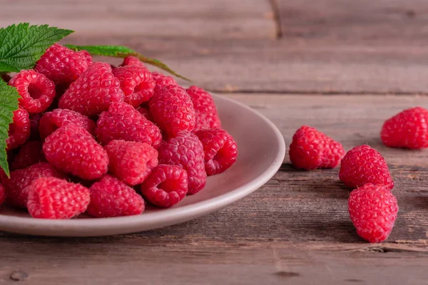 Sweet Fresh Organic Raspberries Background Close — Stock Photo, Image