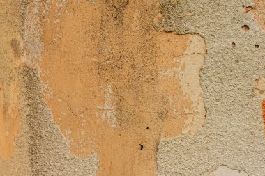 Doku, duvar, beton, arka plan olarak kullanılabilir. Çizik ve çatlaklarla dolu bir duvar parçası.