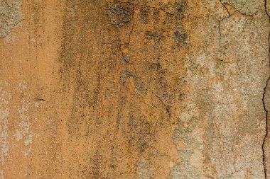 Doku, duvar, beton, arka plan olarak kullanılabilir. Çizik ve çatlaklarla dolu bir duvar parçası.