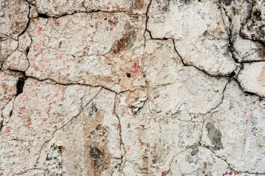 Doku, duvar, beton, arka plan olarak kullanılabilir. Çizik ve çatlaklarla dolu bir duvar parçası.