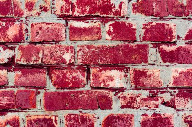 Çatlakları ve çizikleri olan tuğla duvar dokusu arka plan olarak kullanılabilir.