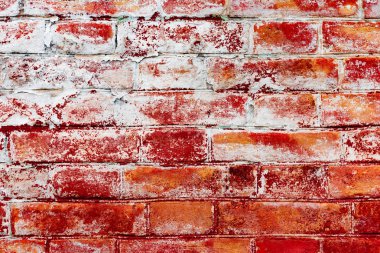 Çatlakları ve çizikleri olan tuğla duvar dokusu arka plan olarak kullanılabilir.