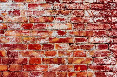 Çatlakları ve çizikleri olan tuğla duvar dokusu arka plan olarak kullanılabilir.