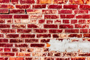 Çatlakları ve çizikleri olan tuğla duvar dokusu arka plan olarak kullanılabilir.
