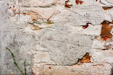 Çatlakları ve çizikleri olan beton bir duvarın dokusu arka plan olarak kullanılabilir.