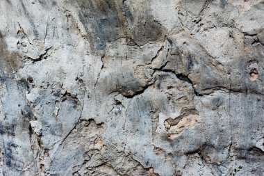 Çatlakları ve çizikleri olan beton bir duvarın dokusu arka plan olarak kullanılabilir.