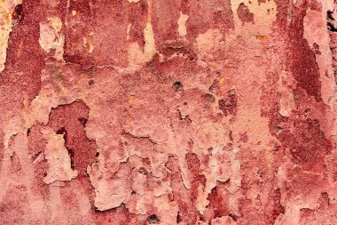 Arka plan ve tasarım için pembe beton duvar dokusu. Eski grunge çatlak pembe beton duvar dokusu