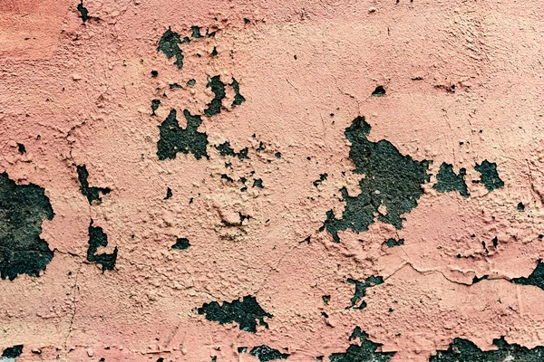 粉红水泥墙纹理为背景和设计的艺术作品 旧的磨擦裂缝粉红混凝土墙体纹理 — 图库照片