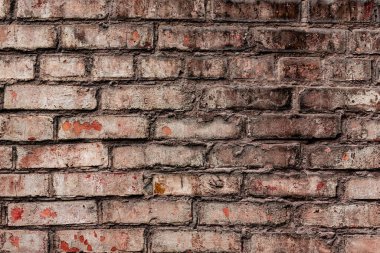 Doku, tuğla, duvar, arka plan olarak kullanılabilir. Çizik ve çatlaklarla tuğla dokusu